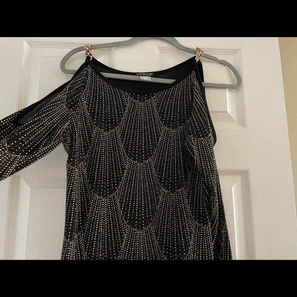 Cold shoulder embellished beaded top